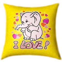 I Love You with Elephant Design Glow In The Dark Pillow