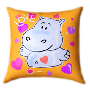 Hippo in Love Glow In The Dark Pillow