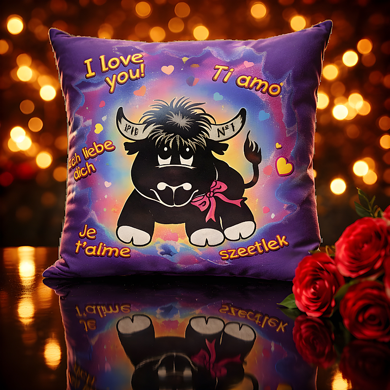 Love Bull Glow Pillow