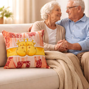 Two Giraffe Glow Pillow - Romantic gifts