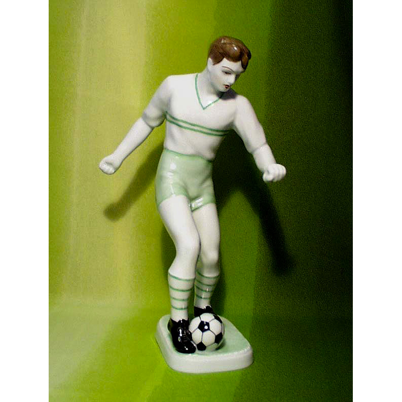 Soccer Player Porcelain Figurine Hollohaza