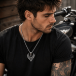 Biker Style Eagle Pendant - with Rolo Chain