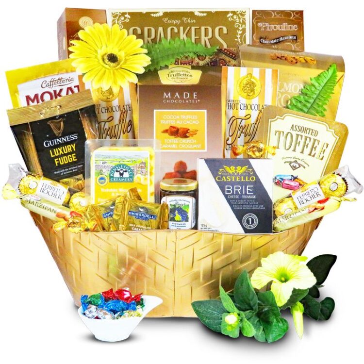Golden Greeting Lavishing Celebration Gift Basket Ontario