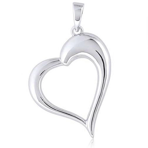 Silver Heart Pendant on 20” Sterling Silver Chain