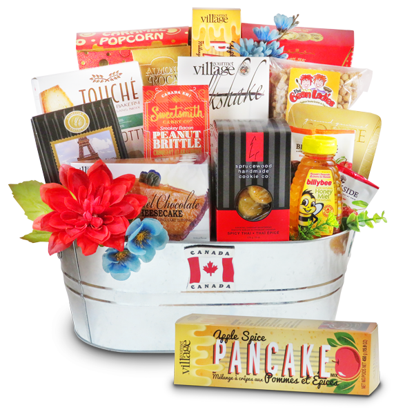 Sweets of Canada gift basket filled with Canadian gourmet sweets