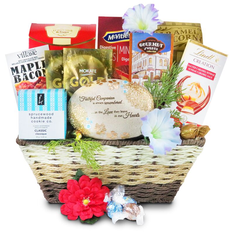 Faithful Companion Pet Sympathy Gift Baskets with Frame