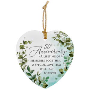 50th anniversary heart ornament
