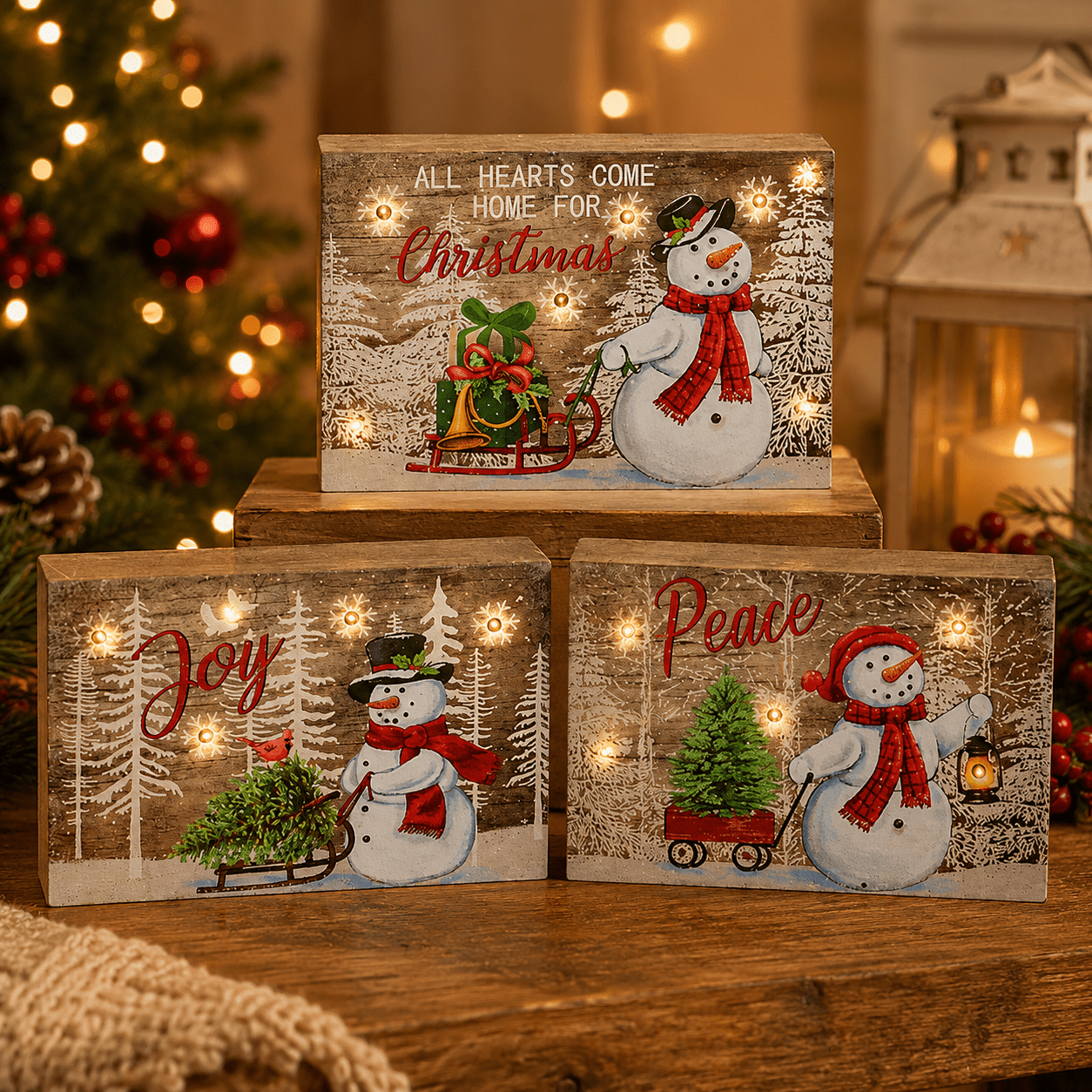 Snowman Block with LED Lights Snowman Block with LED Lights - Image 1
