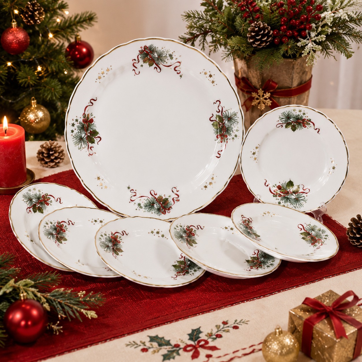 Eva Compote Set – Christmas Design Eva Cake Set Christmas Design - Image 1