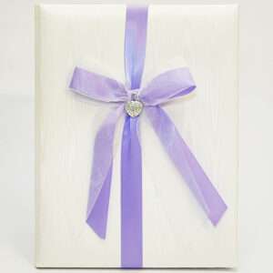 Wedding Memory Book with Crystal Heart Pendant