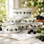 Blackberry Fruit Bowl Set Fine Porcelain by Hollohaza - Image 9