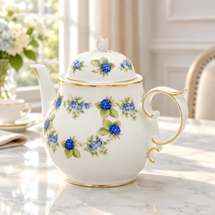 Blackberry Tea Set Fine Porcelain Hollohaza