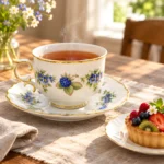 Blackberry Tea Set, cup and saucer Fine Porcelain Hollohaza