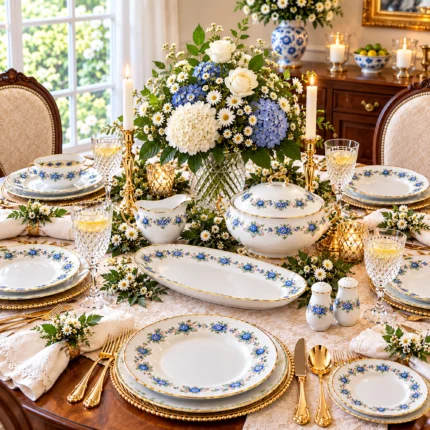 Blackberry design dinner set by Hollohaza, Hungary