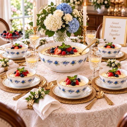 Blackberry dessert bowl set, Hollohaza, Hungary
