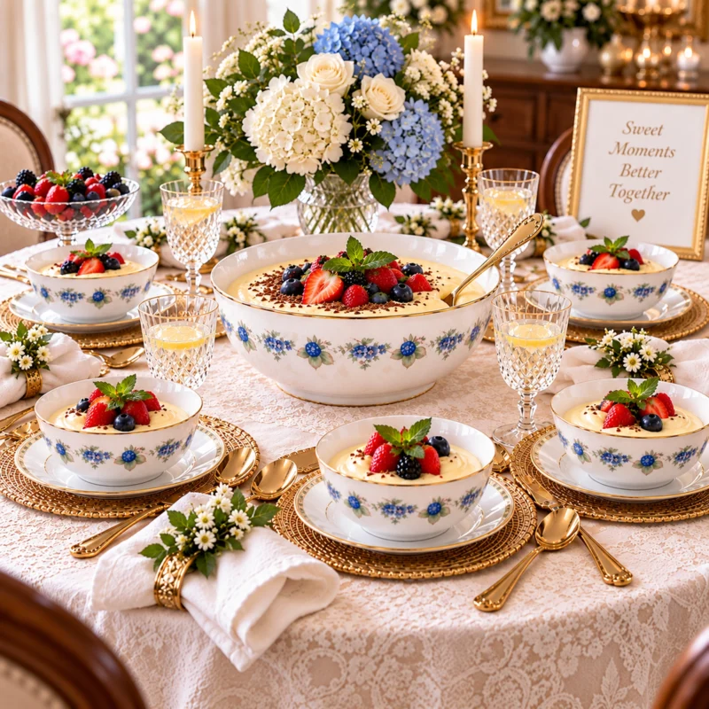 Blackberry dessert bowl set, Hollohaza, Hungary
