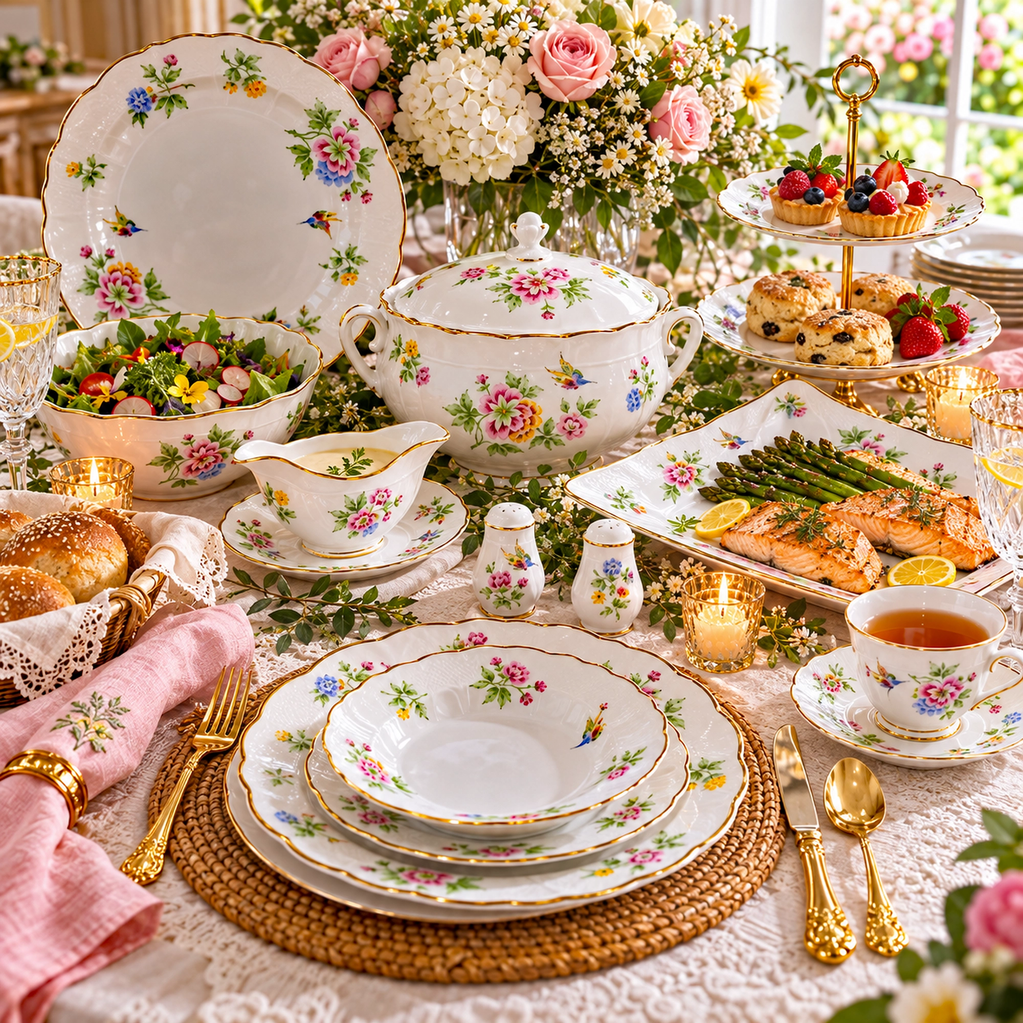 095-2417-Hortenzia Porcelain Dinner Set Hortenzia Porcelain Dinner Set