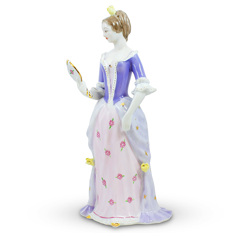Lady with Mirror Porcelain Figurine