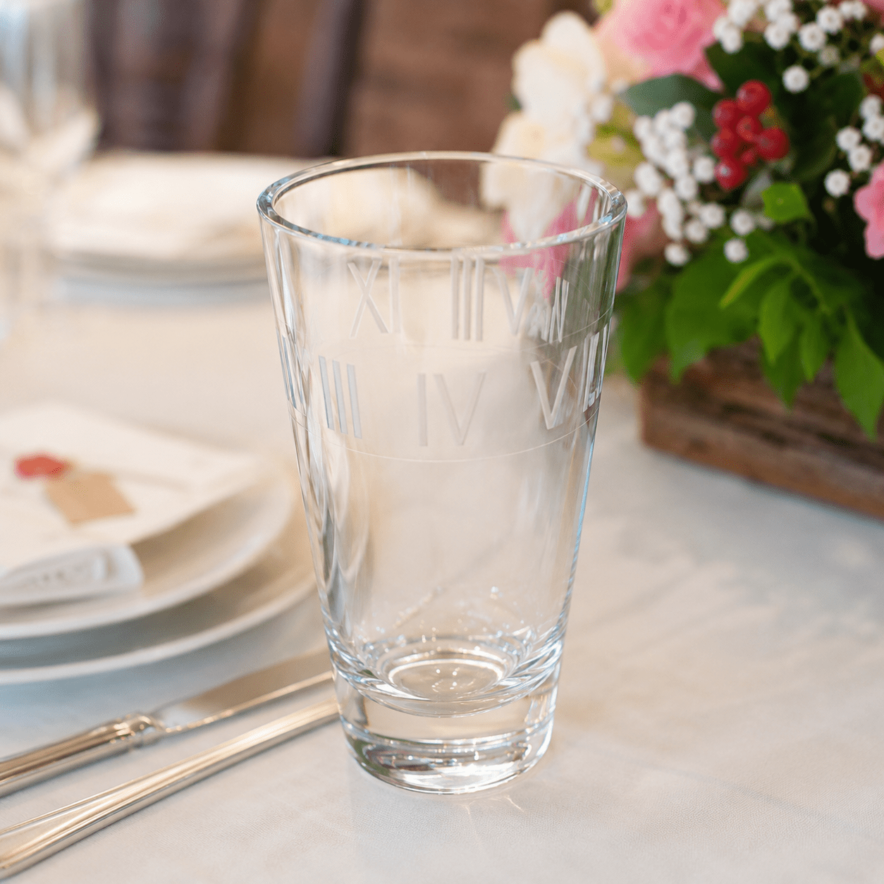 Contemporary Glass Vase with Roman Numbers Contemporary Glass Vase with Roman Numbers - Image 1