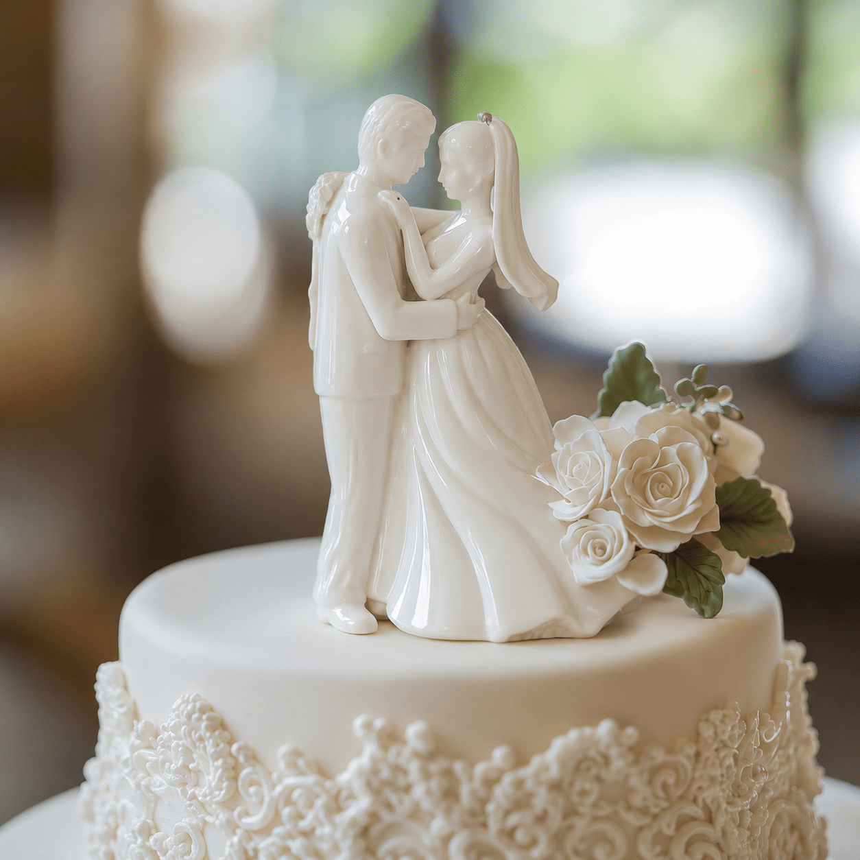 Dancing Couple Platinum Figurine Cake Top Dancing Couple Platinum Figurine Cake Top - Image 1