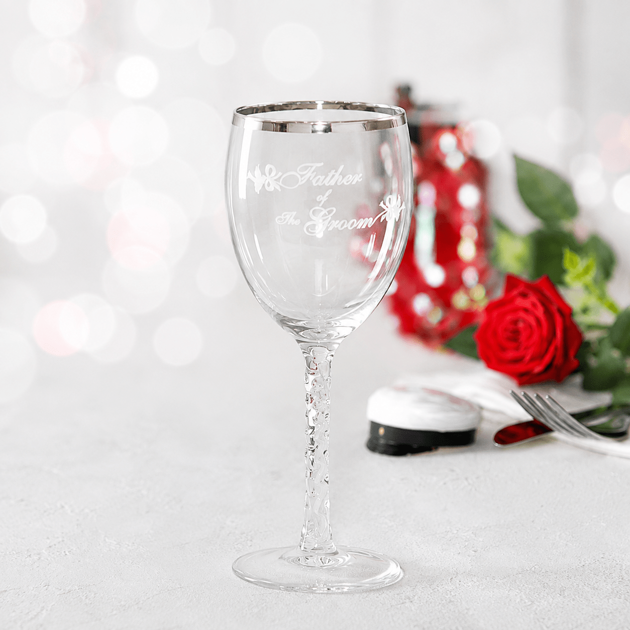 Father Of The Groom Wedding Wine Glass Father Of The Bride Wedding Wine Glass - Image 1