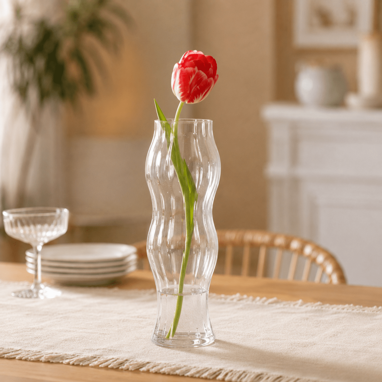 Glass Vase – Tall Hour Glass Glass Vase - Tall Hour Glass - Image 1