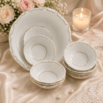Gold Line Compote Bowl Set Zsolnay Fine Porcelain