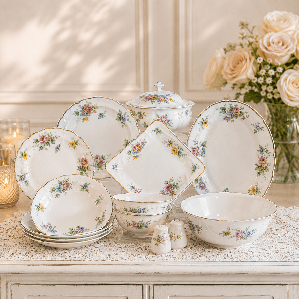 Hortenzia Dinner Set Fine Porcelain Hollohaza Hortenzia Dinner Set Fine Porcelain Hollohaza - Image 1