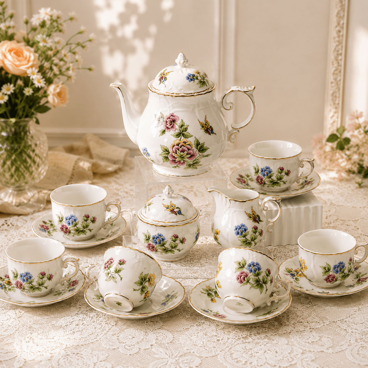 Hortenzia Tea Set Fine Porcelain Hollohaza Hortenzia Tea Set Fine Porcelain Hollohaza - Image 1