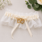 Linked at the Heart- Ivory Wedding Garter