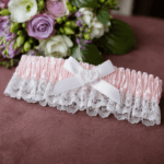 Linking Hearts - Pink Wedding Garter