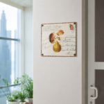 Metal Signs - Vintage multilingual Postcard with Pears