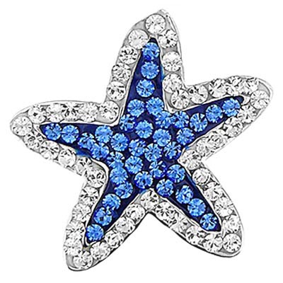 CZ Starfish Silver Pendant