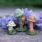 Toadstool Stake Set of Three - Toads on Mushroom