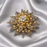Vintage Flower Rhinestone Brooch - Eleanor