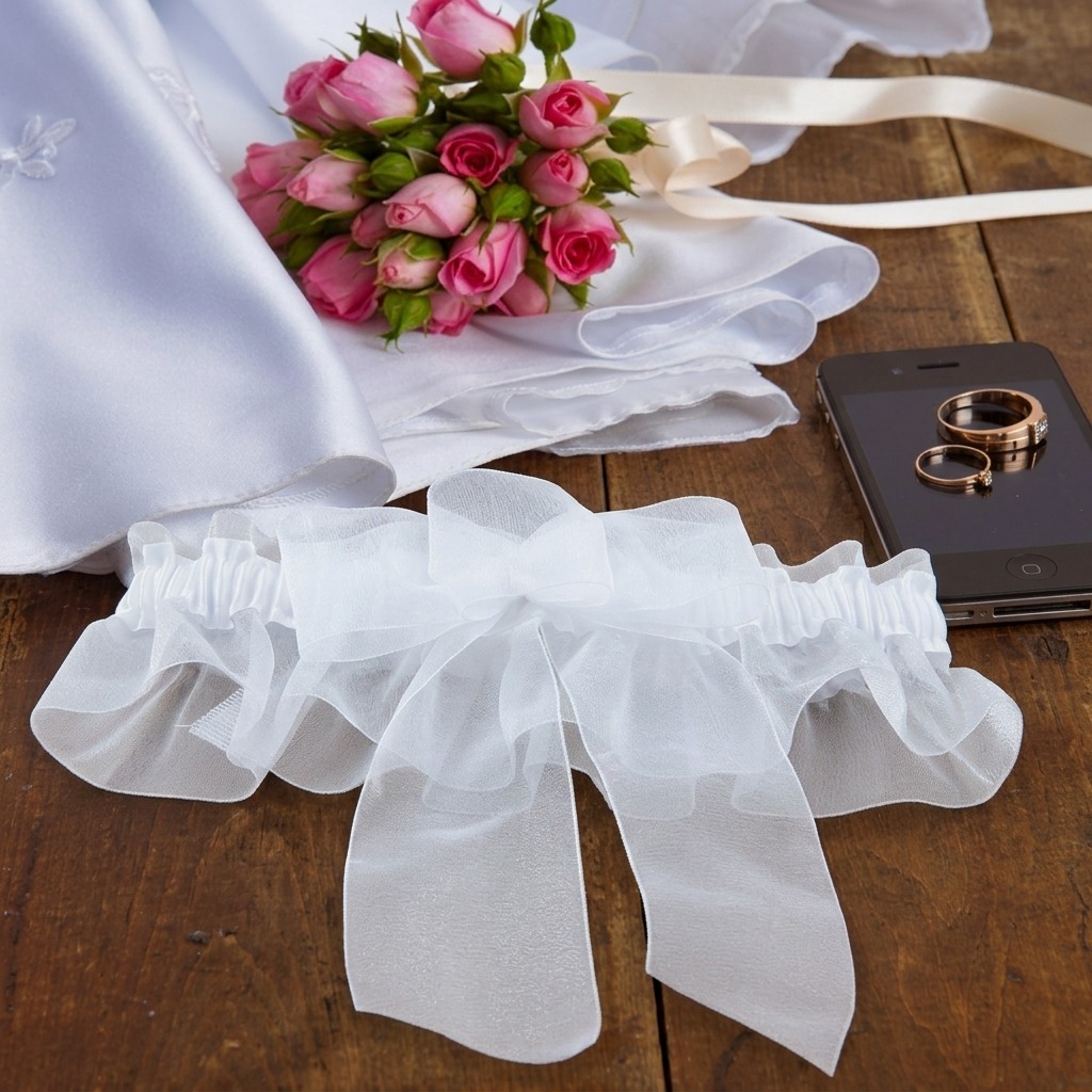 Wedding Garter – Chiffon Satin Wedding Garter - Chiffon Satin - Image 1