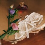 Wedding Garter - Swiss Dot - White