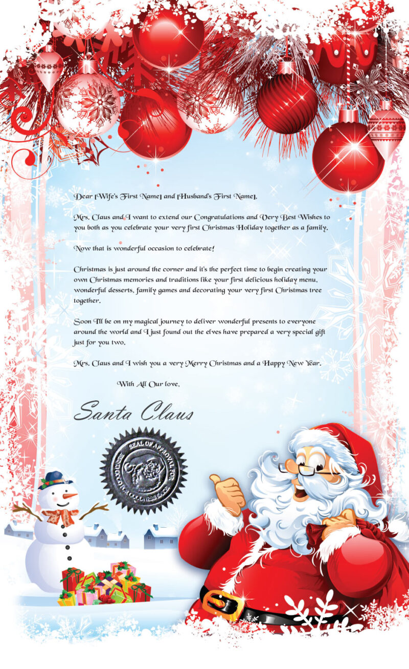 Couples First Christmas Letter and Scroll