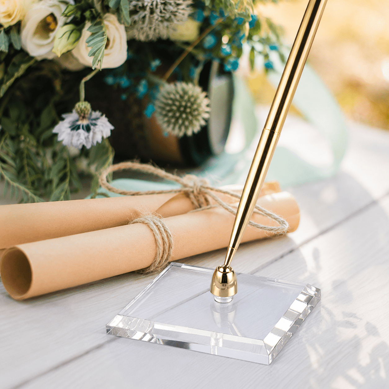 Pen Set Gold Wedding Pen Set Gold Wedding - Image 1