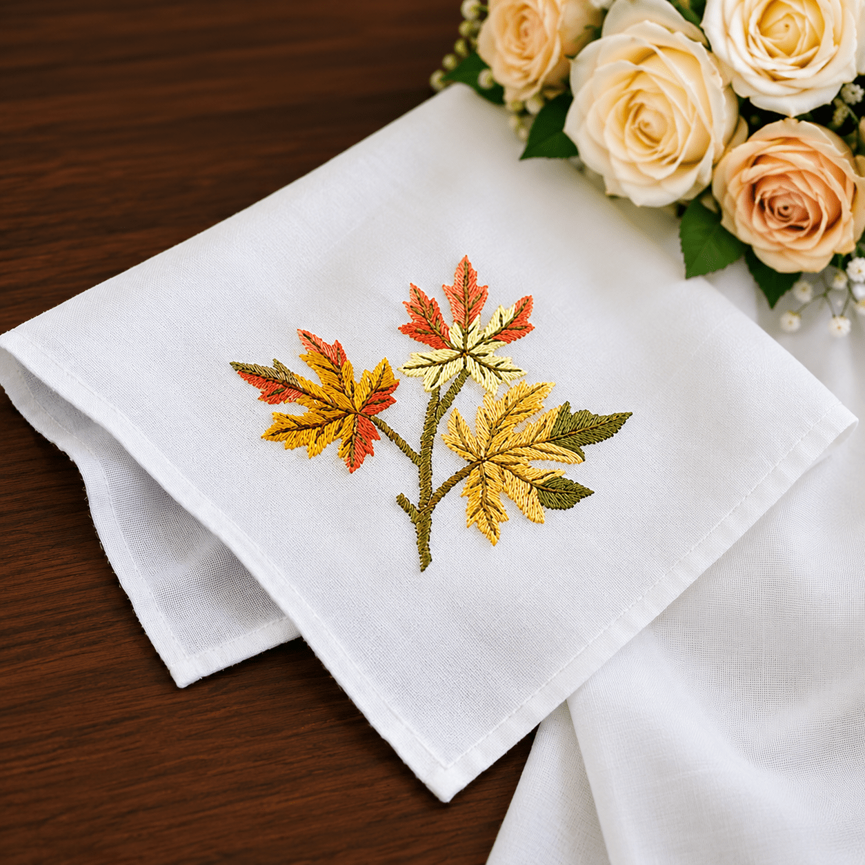 Handkerchief Fall Leaves Weddingstar Handkerchief Fall Leaves Weddingstar - Image 1