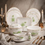 Intersica Dinner Set Hand Painted - 21 Carat Gold Accent