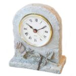 Stone Table Clock with a Rose