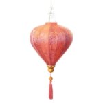 Oriental Fabric Lantern - Red Roses