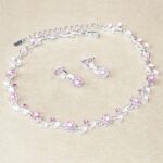 Floral Pink Crystal Choker - Maya Fashion Jewellery