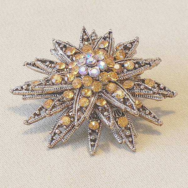 025-B56X14B_3-LG.jpg Vintage Dahlia Rhinestone Brooch - Elizabeth - Image 1
