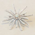 Sunburst Silver Crystal Brooch - Tianna