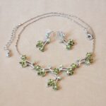 Olive Crystal Floral Necklace - Fashion Jewellery