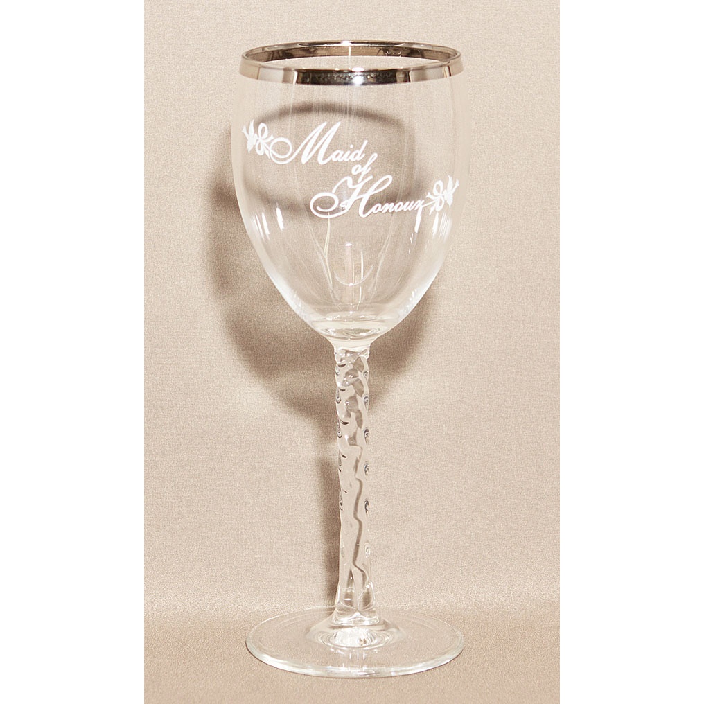 043-10803_3.jpg Maid Of Honour Wedding Wine Glass - Image 1