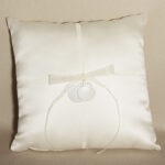 Seashell Design Ivory Wedding Ring Bearer Pillow