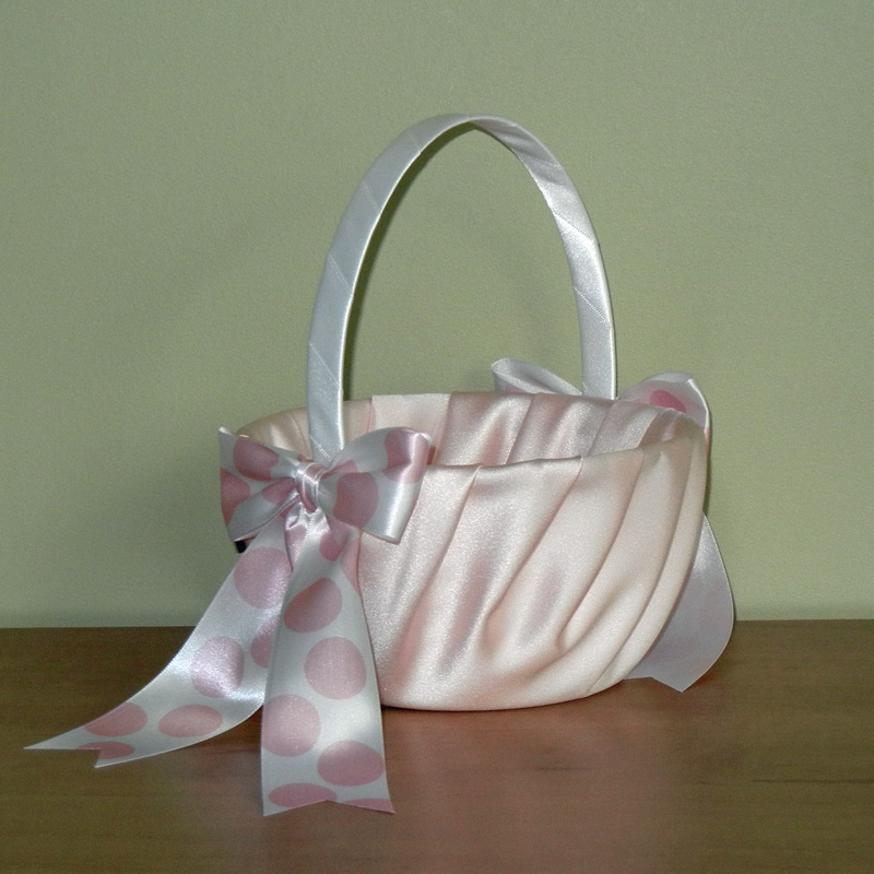 047-20703_3.jpg Tickled Pink Wedding Flower Basket - Image 1